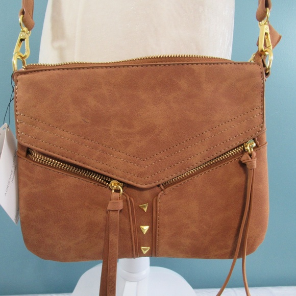 Adrienne Vittadini Handbags - Adrienne Vittadini Brown Multi Zip Crossbody Bag